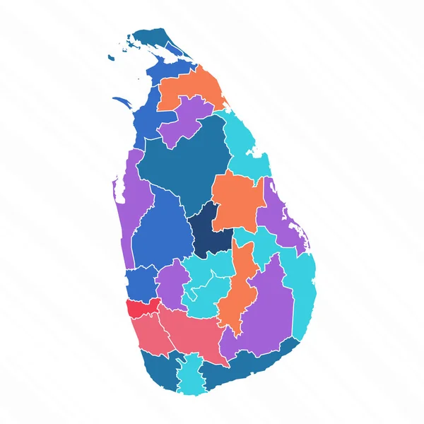 Vielfarbige Karte Von Sri Lanka Mit Provinzen — Stockvektor