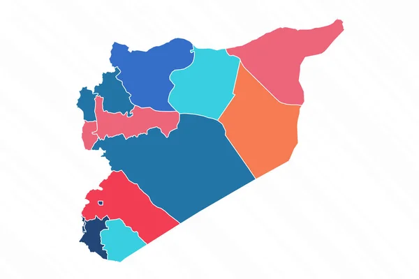 州とシリアの多色地図 — ストックベクタ