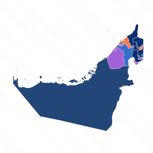 Peta Multicolor Uni Emirat Arab Dengan Provinsi - Stok Vektor