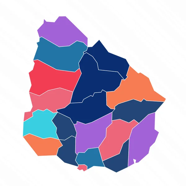 Multicolor Map Uruguay Provinces — Stock Vector