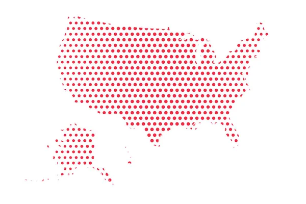 Illustrazione Della Mappa Punteggiata Vector Stati Uniti — Vettoriale Stock