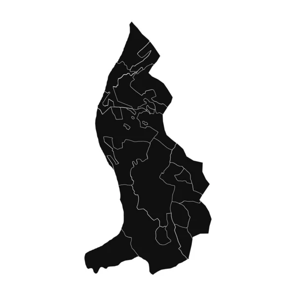 Sammanfattning Liechtenstein Silhuett Detaljerad Karta — Stock vektor