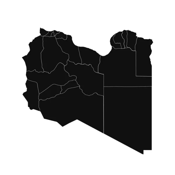 Abstrakte Silhouette Libyens Detaillierte Karte — Stockvektor