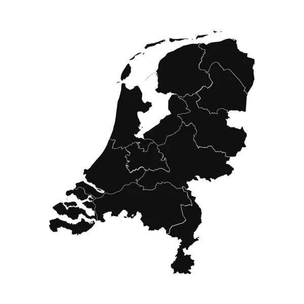 Soyut Hollanda Silüeti Ayrıntılı Harita — Stok Vektör