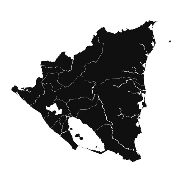 Resumen Nicaragua Silhouette Mapa Detallado — Vector de stock