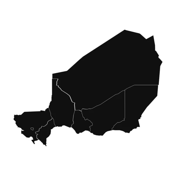 Аннотация Niger Silhouette Detailed Map — стоковый вектор