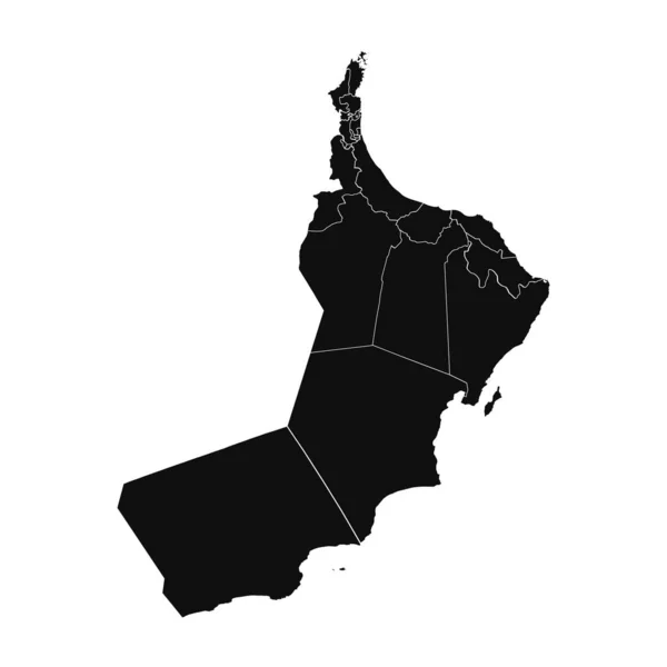 Abstrakte Oman Silhouette Detaillierte Karte — Stockvektor