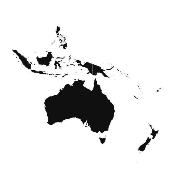 Mapa Detalhado Silhueta Oceania Abstrata — Vetor de Stock