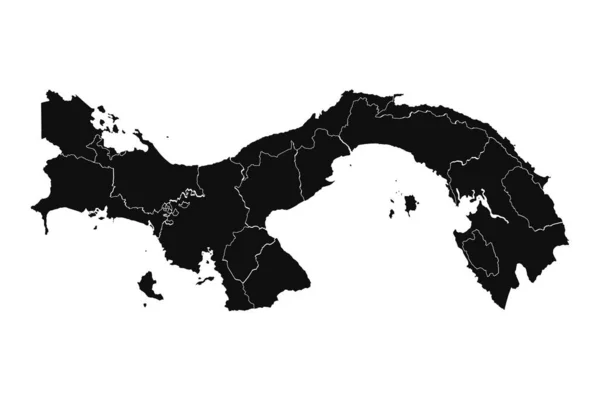 Mapa Detalhado Silhueta Panamá — Vetor de Stock