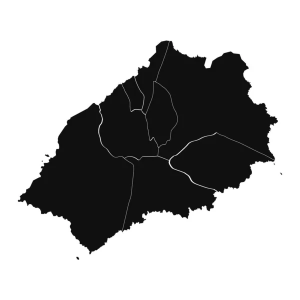 Absztrakt Saint Helena Silhouette Részletes Térkép — Stock Vector