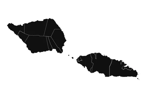 Resumen Samoa Silhouette Mapa Detallado — Vector de stock