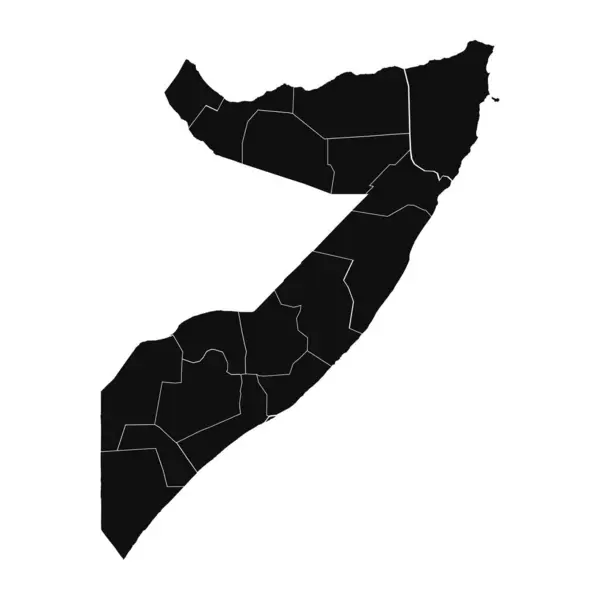 Abstrakte Somalia Silhouette Detaillierte Karte — Stockvektor