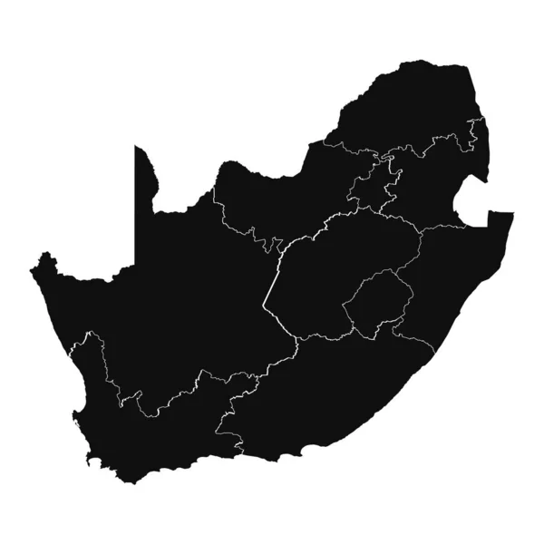 抽象南アフリカシルエット詳細マップ — ストックベクタ