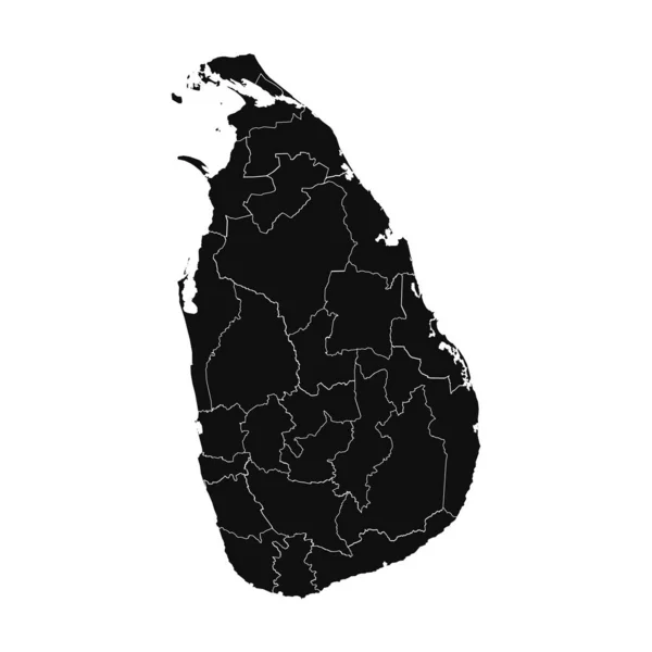 Astratto Srilanka Silhouette Mappa Dettagliata — Vettoriale Stock