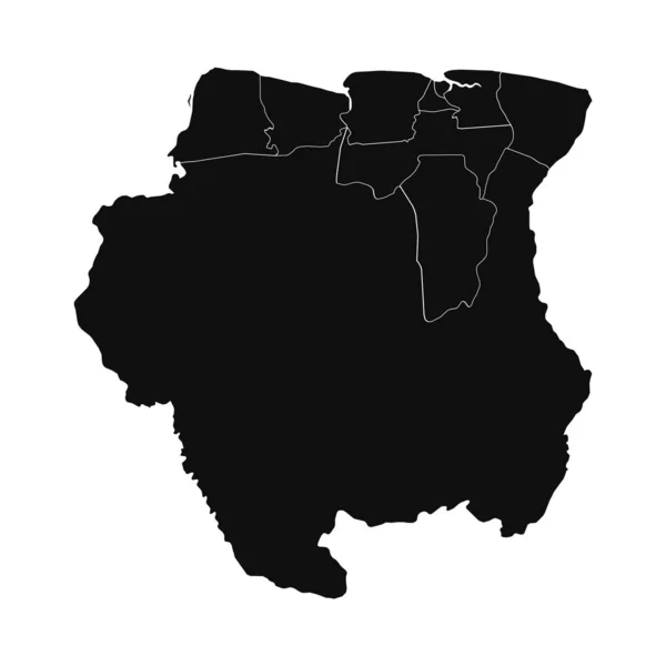 Abstract Suriname Silhouette Szczegółowa Mapa — Wektor stockowy
