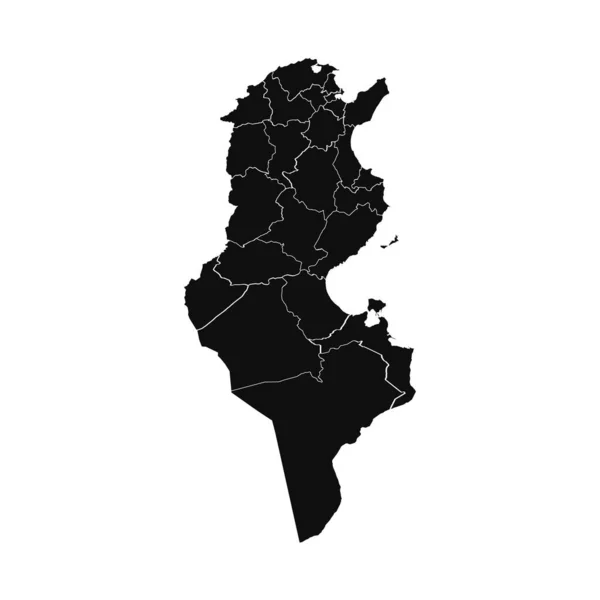 Mapa Detalhado Tunísia Silhueta Abstrata — Vetor de Stock