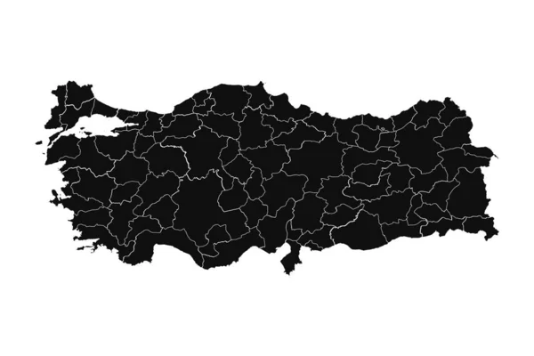 Mapa Detalhado Silhueta Turquia Abstrata — Vetor de Stock