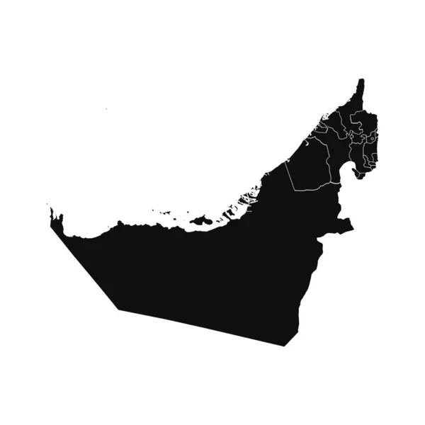 Abstrakt Vereinigte Arabische Emirate Silhouette Detaillierte Karte — Stockvektor