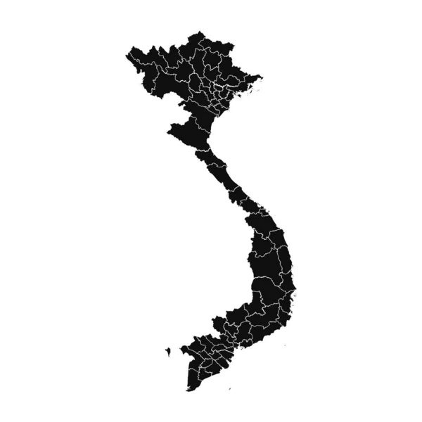 Astratto Vietnam Silhouette Mappa Dettagliata — Vettoriale Stock