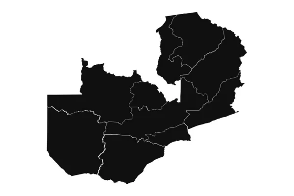 Mapa Detalhado Silhueta Zâmbia Abstrata — Vetor de Stock