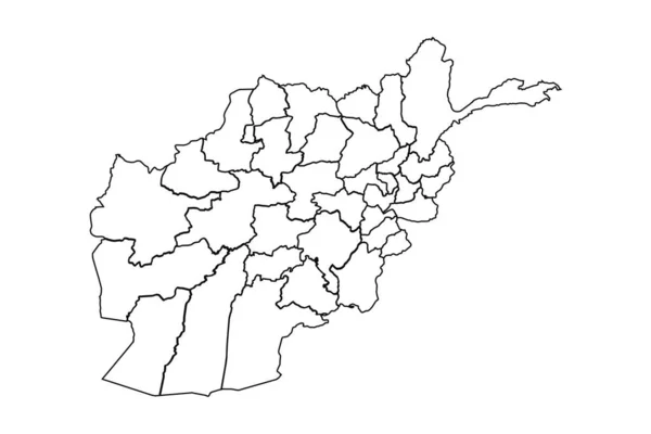Карта Набросков Афганистана Государствами Городами — стоковый вектор