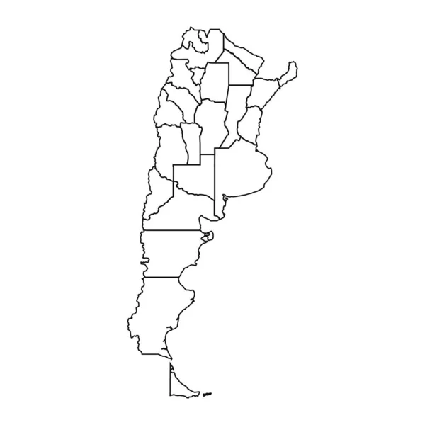 Skizze Der Landkarte Argentiniens Mit Staaten Und Städten — Stockvektor