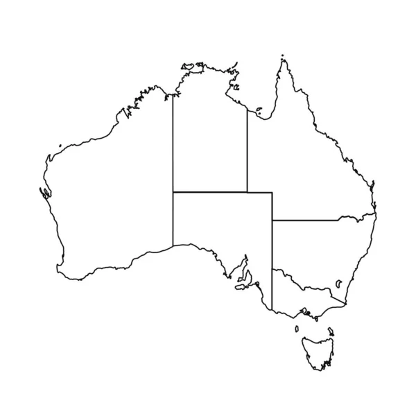 Bosquejo Del Mapa Australia Con Estados Ciudades — Archivo Imágenes Vectoriales