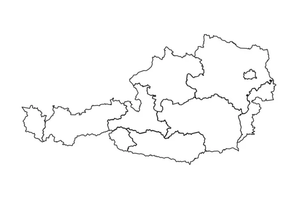 Schéma Général Carte Autriche Avec Les États Les Villes — Image vectorielle