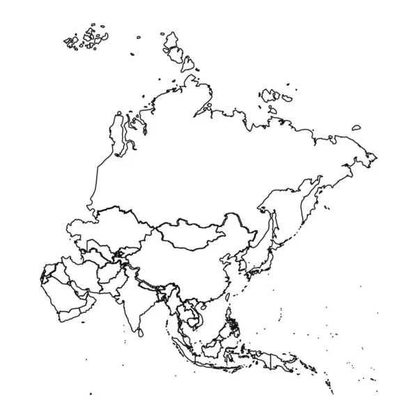 アジア諸国とのアウトラインスケッチマップ — ストックベクタ