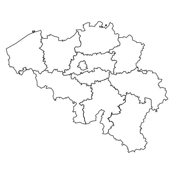 Outline Sketch Map Belgium States Cities — Stock Vector