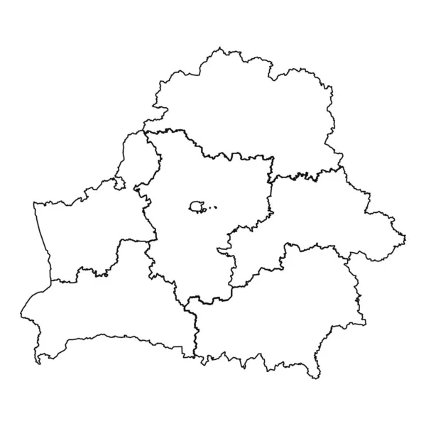 Översiktskarta Över Vitryssland Med Stater Och Städer — Stock vektor