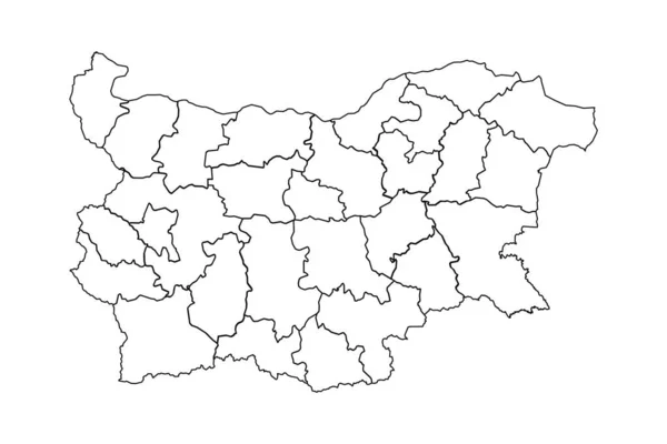 Skizze Einer Karte Bulgariens Mit Staaten Und Städten — Stockvektor