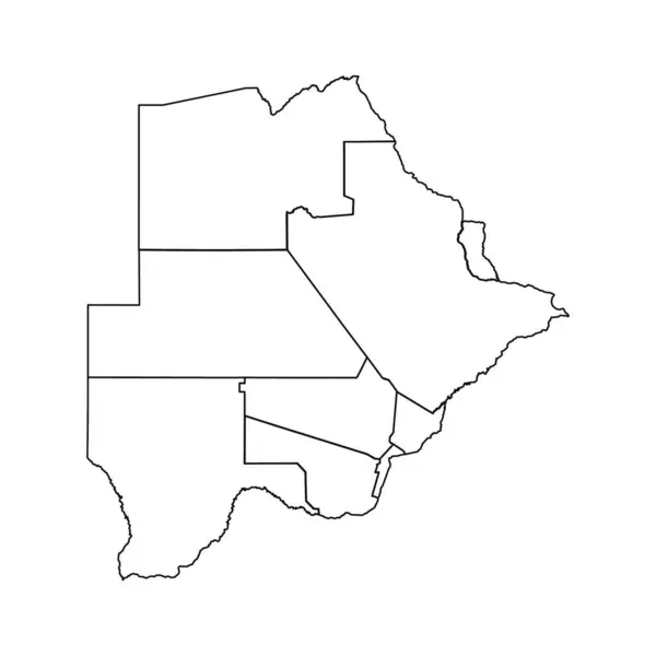 博茨瓦纳与各州和城市的示意图 — 图库矢量图片