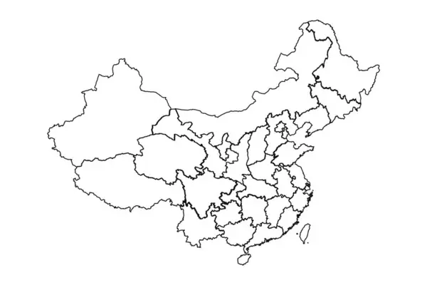 Skizze Einer Karte Chinas Mit Staaten Und Städten — Stockvektor