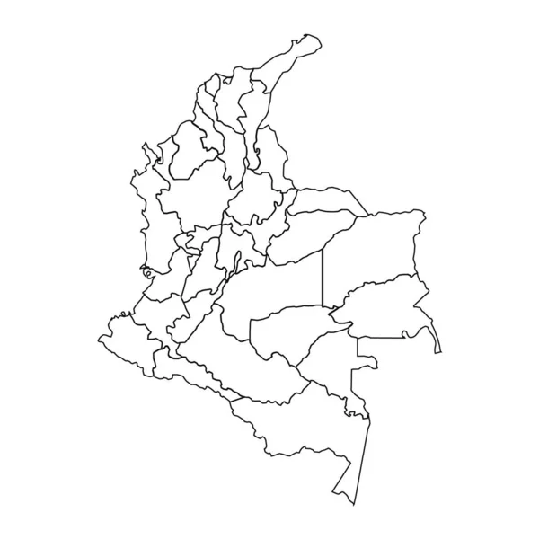 Skizze Einer Landkarte Kolumbiens Mit Staaten Und Städten — Stockvektor