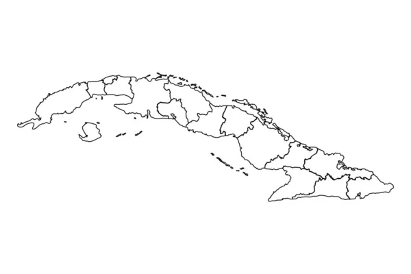 Карта Набросков Кубы Государствами Городами — стоковый вектор