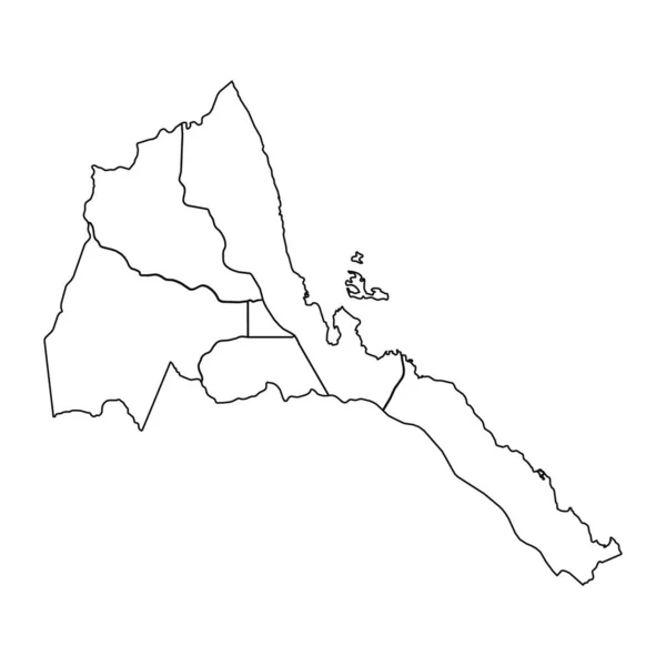 Карта Эритреи Штатами Городами — стоковый вектор
