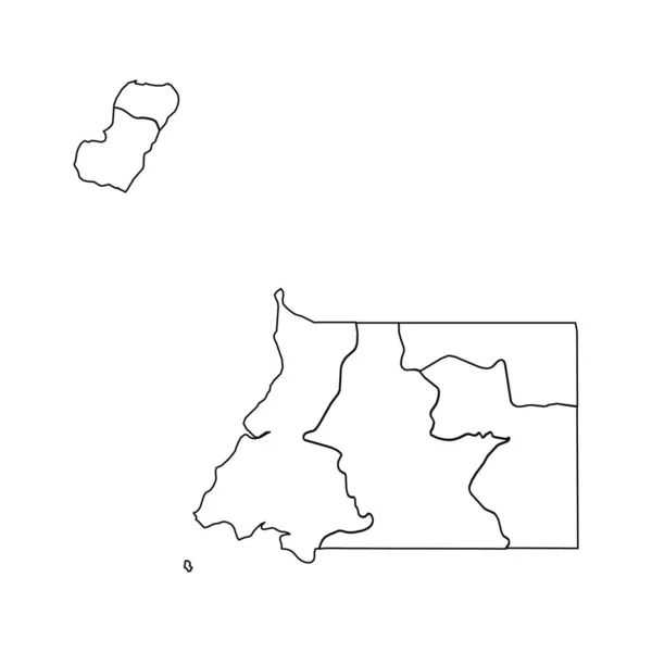 Mapa Esboço Guiné Equatorial Com Estados Cidades — Vetor de Stock
