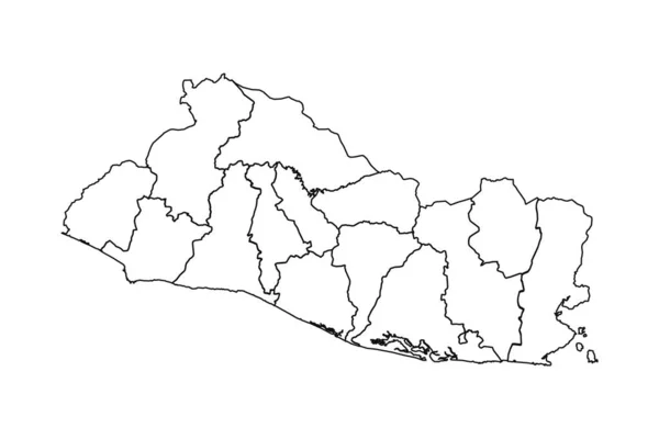 Esquisse Carte Salvador Avec Les États Les Villes — Image vectorielle