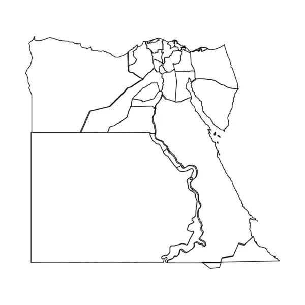Skizze Einer Landkarte Ägyptens Mit Staaten Und Städten — Stockvektor
