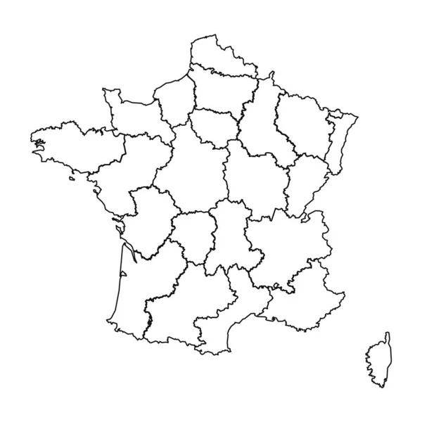 Карта Франції Штатами Містами — стоковий вектор