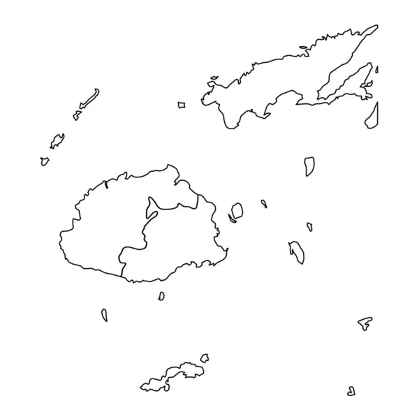 Skizze Einer Karte Von Fidschi Mit Staaten Und Städten — Stockvektor
