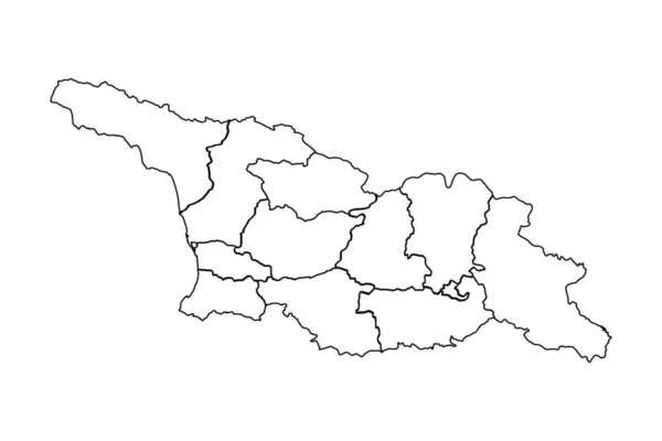 Översiktskarta Över Georgien Med Stater Och Städer — Stock vektor