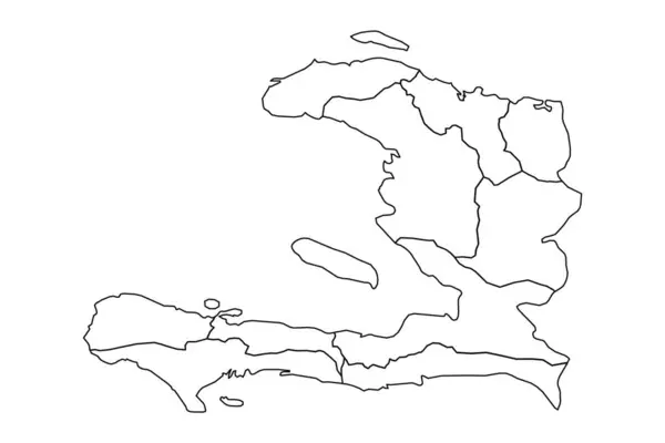 州と都市とのハイチの概要スケッチマップ — ストックベクタ