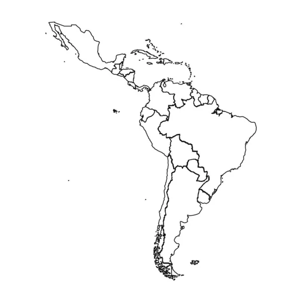 Bosquejo Mapa América Latina Con Los Países — Archivo Imágenes Vectoriales