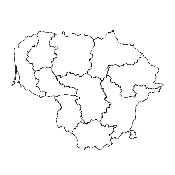 Skizze Von Litauen Mit Staaten Und Städten — Stockvektor