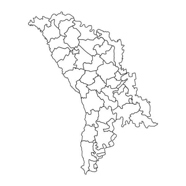 州と都市とのモルドバの概要スケッチマップ — ストックベクタ