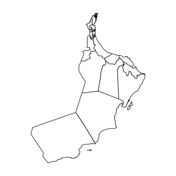 Skizze Der Karte Des Oman Mit Staaten Und Städten — Stockvektor