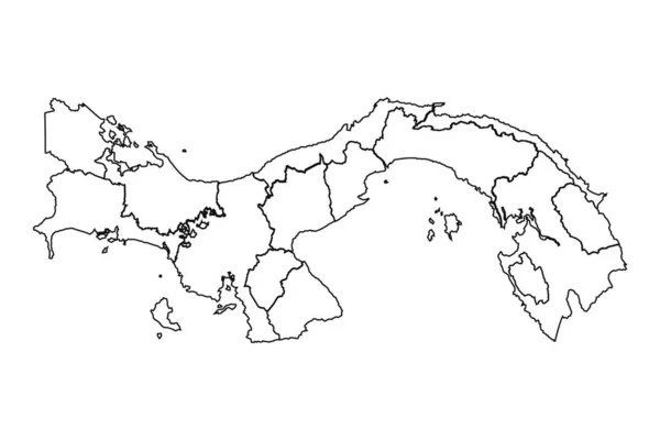 Obrys Mapa Panamy Státy Městy — Stockový vektor