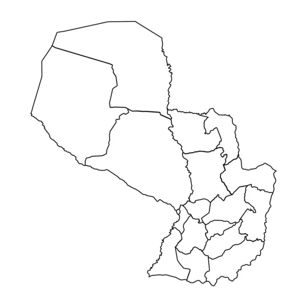 州と都市とのパラグアイの概要スケッチマップ — ストックベクタ